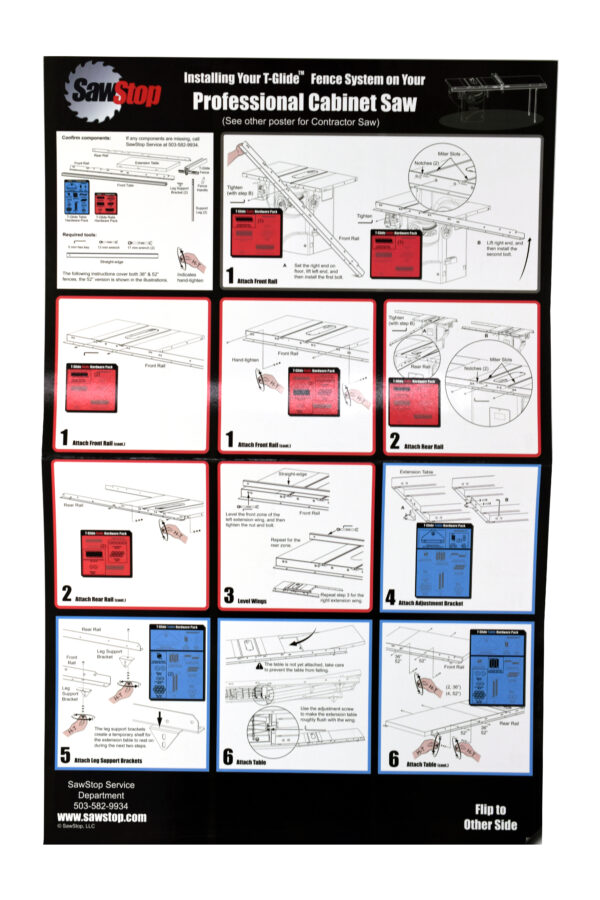 Professional Cabinet Saw Fence System Installation Poster - Image 3