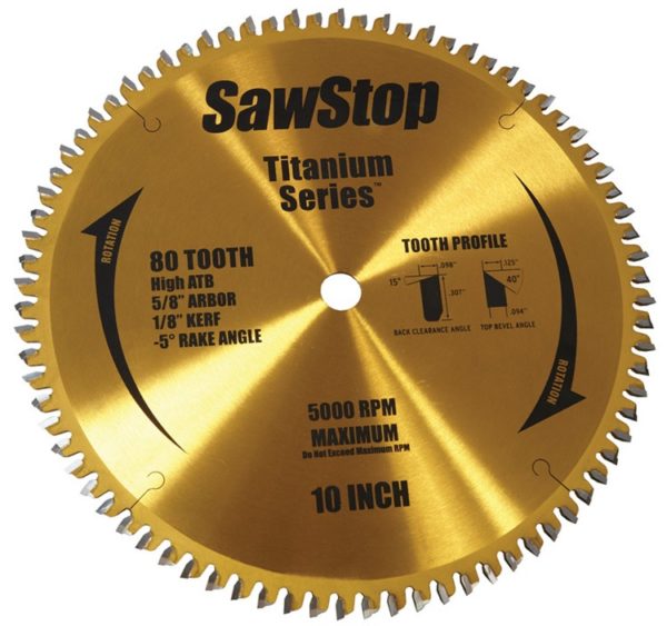 80T Titanium Series Premium Saw Blade - 80 Tooth, High ATB, Plywood Blade