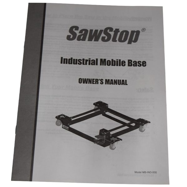 MB-IND Owner's Manual - SawStop Part Store