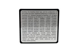 Patent Label for CNS Saws